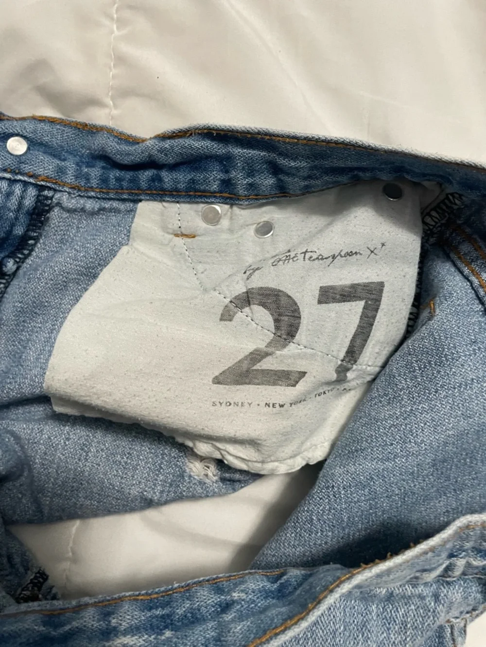 One teaspoon Distressed Denim Shorts for Women button front - Picture 3 of 7